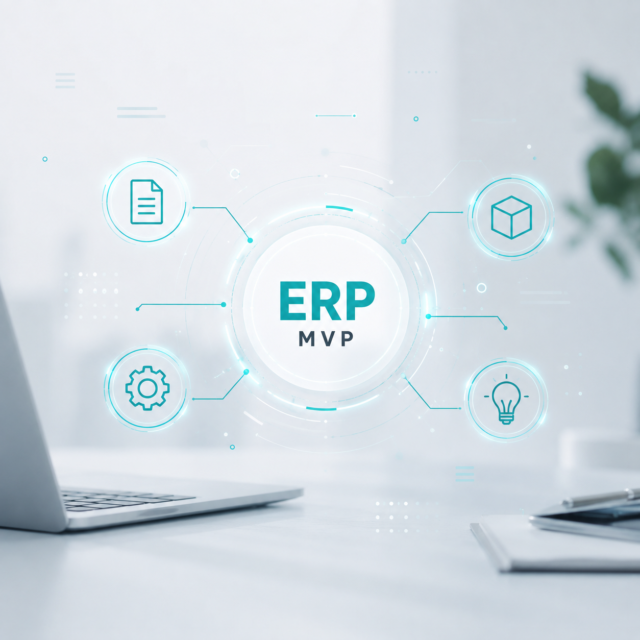 ERP rendszer üzleti moduljainak és folyamatainak illusztrációja